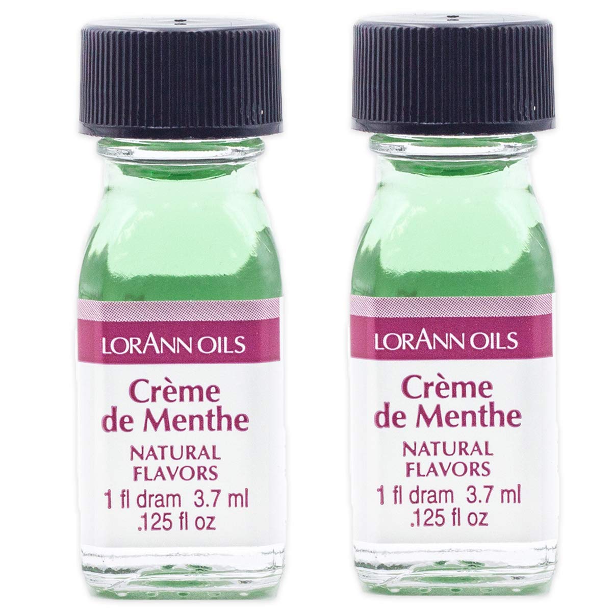 LorAnn Oils Super Strength Flavoring, Used For Candy Making, Flavoring, Baking, Hard Candy, and Flavor Oils - Bold, Natural Flavors 4X Stronger Than Extracts - Crème de Menthe, Pack of 2, 0.125 fl oz