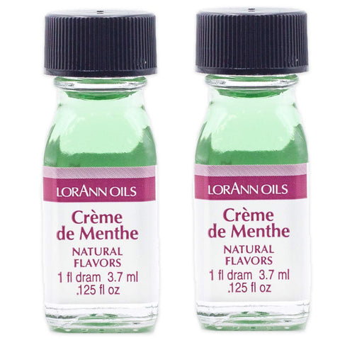 LorAnn Oils Super Strength Flavoring, Used For Candy Making, Flavoring, Baking, Hard Candy, and Flavor Oils - Bold, Natural Flavors 4X Stronger Than Extracts - Crème de Menthe, Pack of 2, 0.125 fl oz