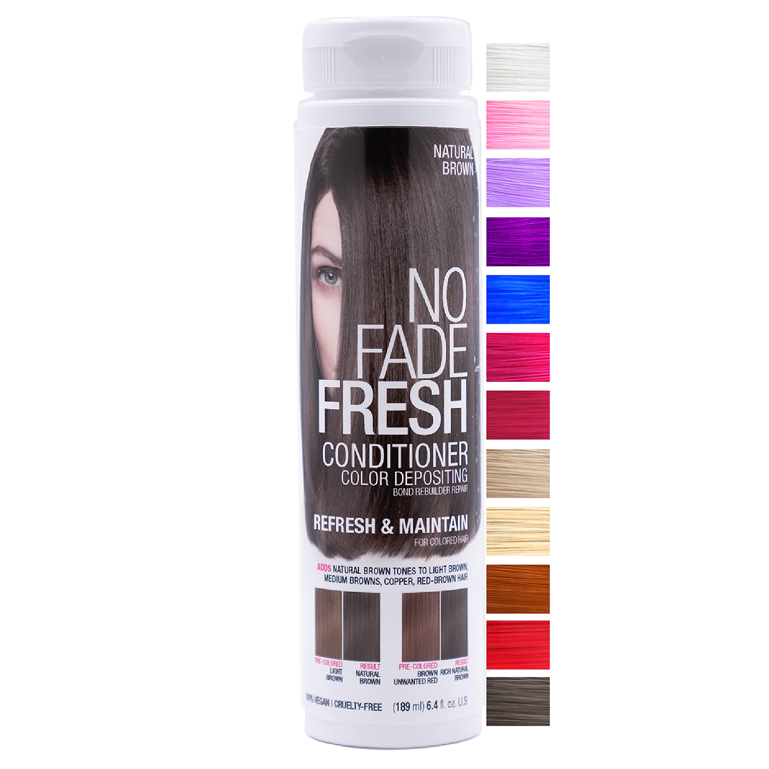 Natural Brown Color Depositing Conditioner - Semi Permanent Hair Color with BondHeal Bond Rebuilder - Brown Hair Dye - Deep Conditioner Hair Mask 6.4 oz