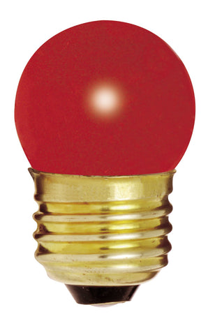 Satco S4511 120V 1/Card Medium Base 7.5-Watt S11 Incandescent Lamp, Ceramic Red