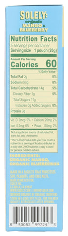 SOLELY - Organic Mango & Blueberry Whole Fruit Gummies (5 Bags per Box, 8 boxes) - Real Fresh Fruit - Healthy Snacks for Adults & Kids - Non-GMO, Vegan Snacks, Shelf Stable - 40 Bags (3.5 oz)