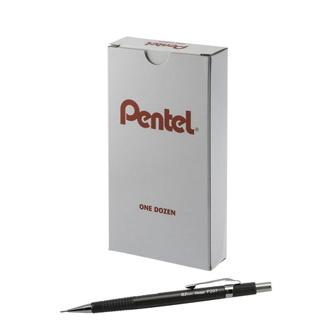 Pentel Sharp Mechanical Pencil, (0.7mm), Metallic Graphite Barrel, Box of 12 (P207MN)