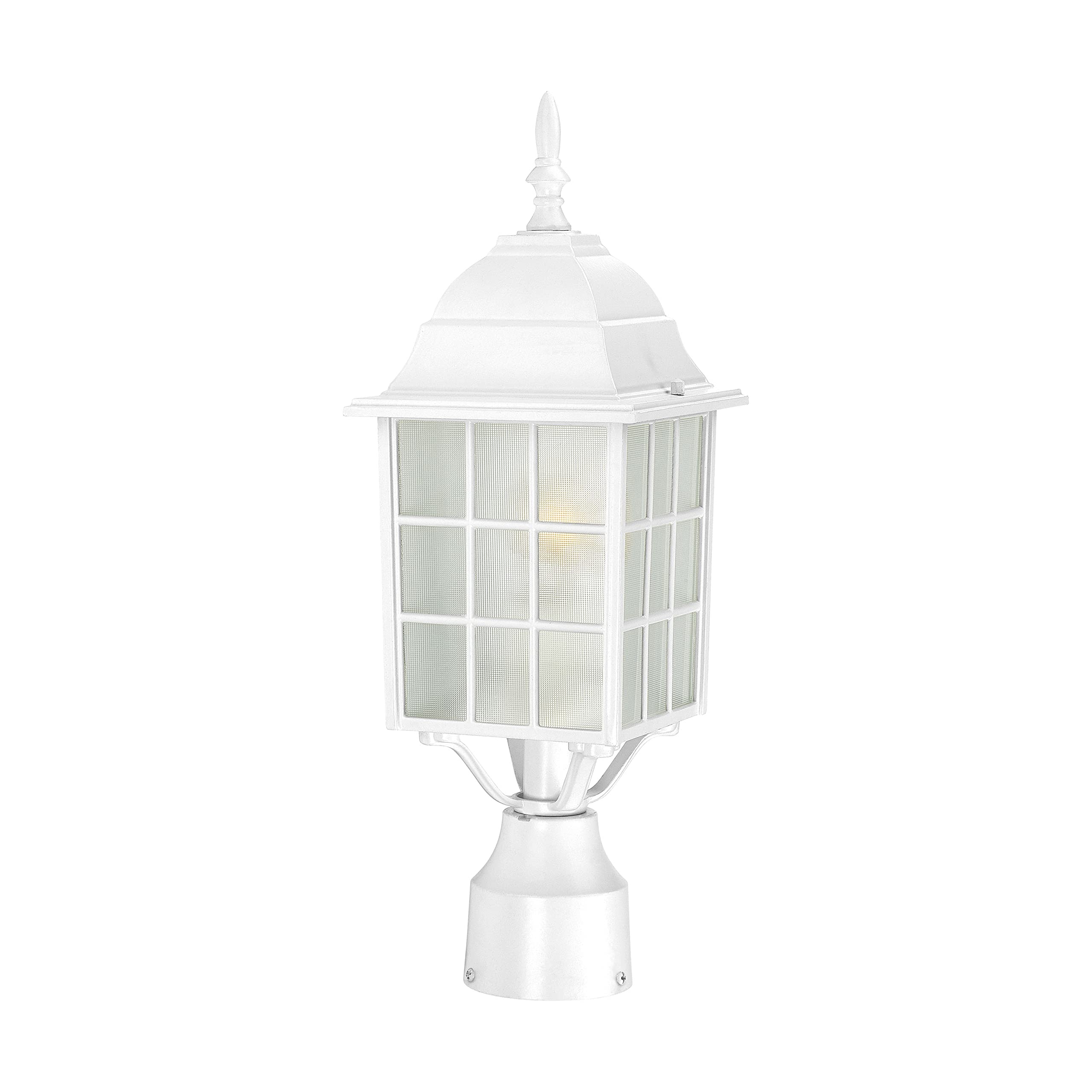 Nuvo Lighting 60/4907 Adams One Light Post Lantern 100 Watt A19 Max. Frosted Glass White Outdoor Fixture