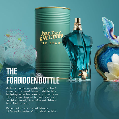 Jean Paul Gaultier Le Beau Eau de Toilette for Men - Long Lasting Addictive Aromatic Woody Mens Cologne with Bergamot, Coconut Wood & Tonka Bean - Designer Fragrance Spray, 4.2 oz
