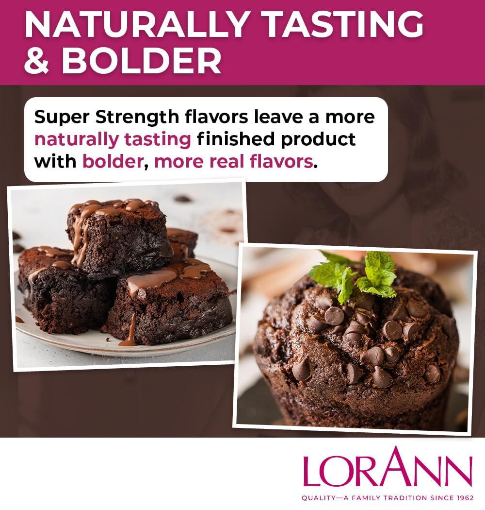 LorAnn Oils Super Strength Flavoring - Used For Candy Making, Flavoring, Baking, Hard Candy, & Flavor Oils - Bold, Natural Flavors 4X Stronger Than Extracts - Chocolate, Pack of 2, 0.125 fl oz