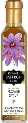 Floral Elixir Co. - All Natural FLOWER Syrup for Cocktails & Sodas, 8.5 oz (Kashmiri Saffron)