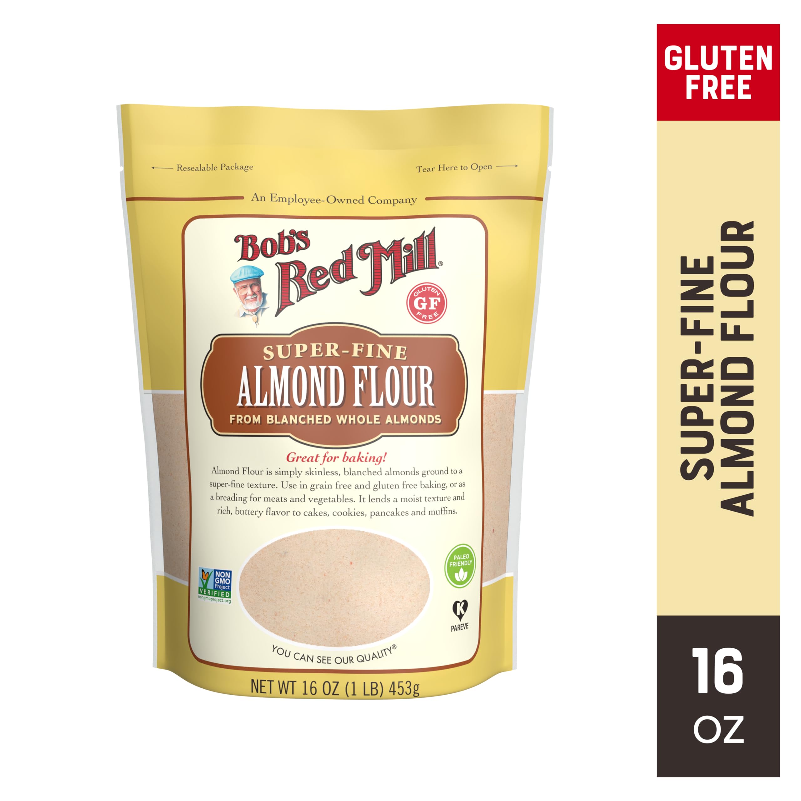 Bob's Red Mill Blanched Almond Flour, Finely Sifted - 16 Ounce (Pack of 1) - Non-GMO, Gluten Free, Paleo, Vegan, Keto Friendly
