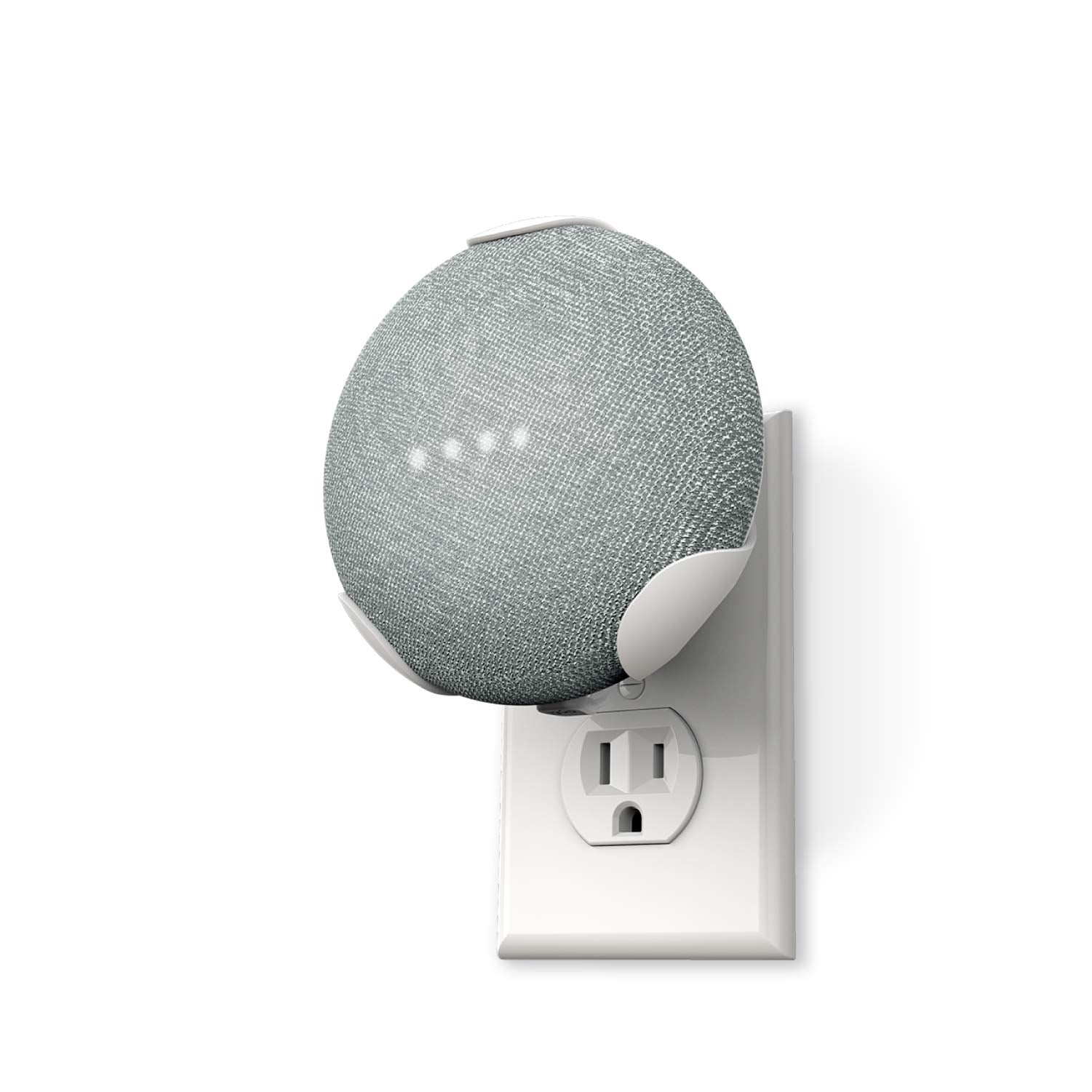 360 Electrical 360580 PowerClip Outlet Mount for Google Home Mini - Google Plug-in Bracket Stand Holder Case, for Kitchen, Bathroom, Bedroom, Living Room, Office, Chalk