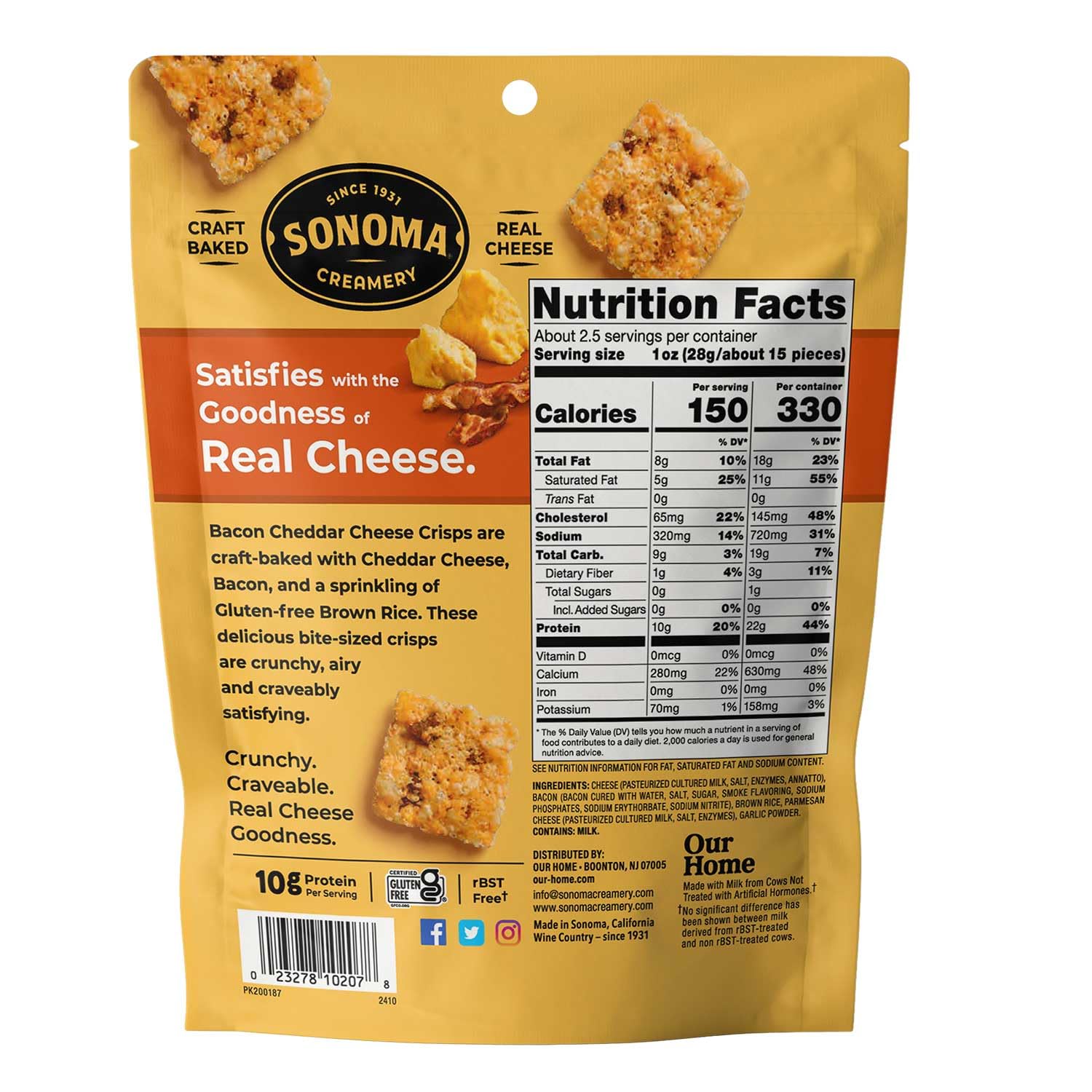 SONOMACREA CRISP CHESSE BACON CHEDDR 2.25 OZ