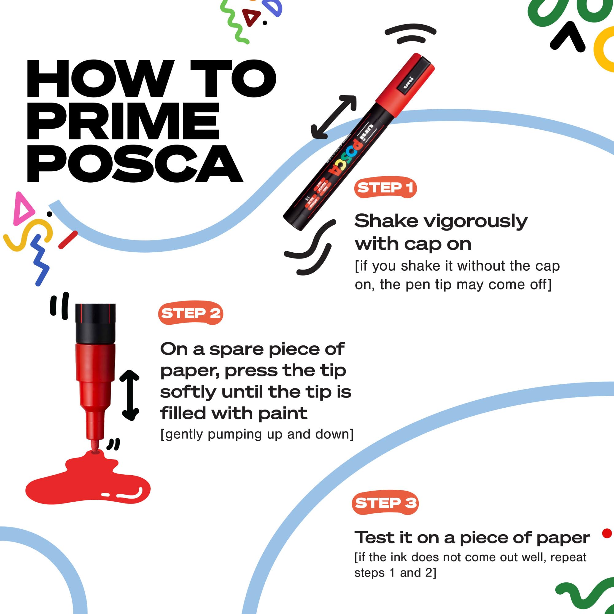 uni POSCA PC-1M Water-Based Paint Markers, Extra Fine Tip (0.7mm), Light Pink