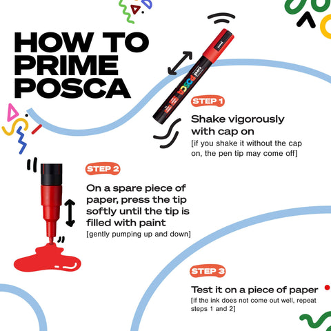 uni POSCA PC-1M Water-Based Paint Markers, Extra Fine Tip (0.7mm), Light Pink