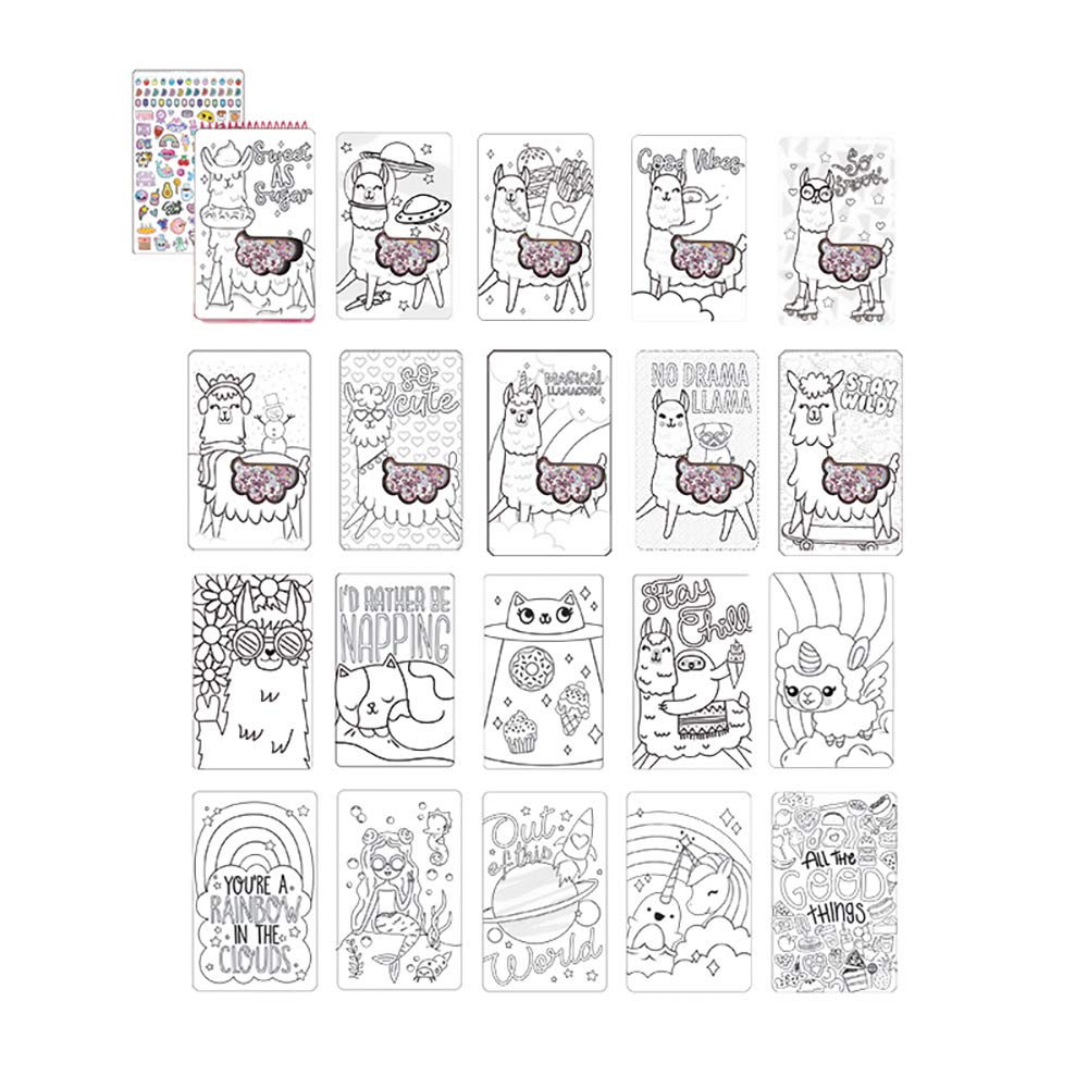 Fashion Angels Llama Shaker Compact Sketch Portfolio/Llama Sketch Book/Llama Coloring Book