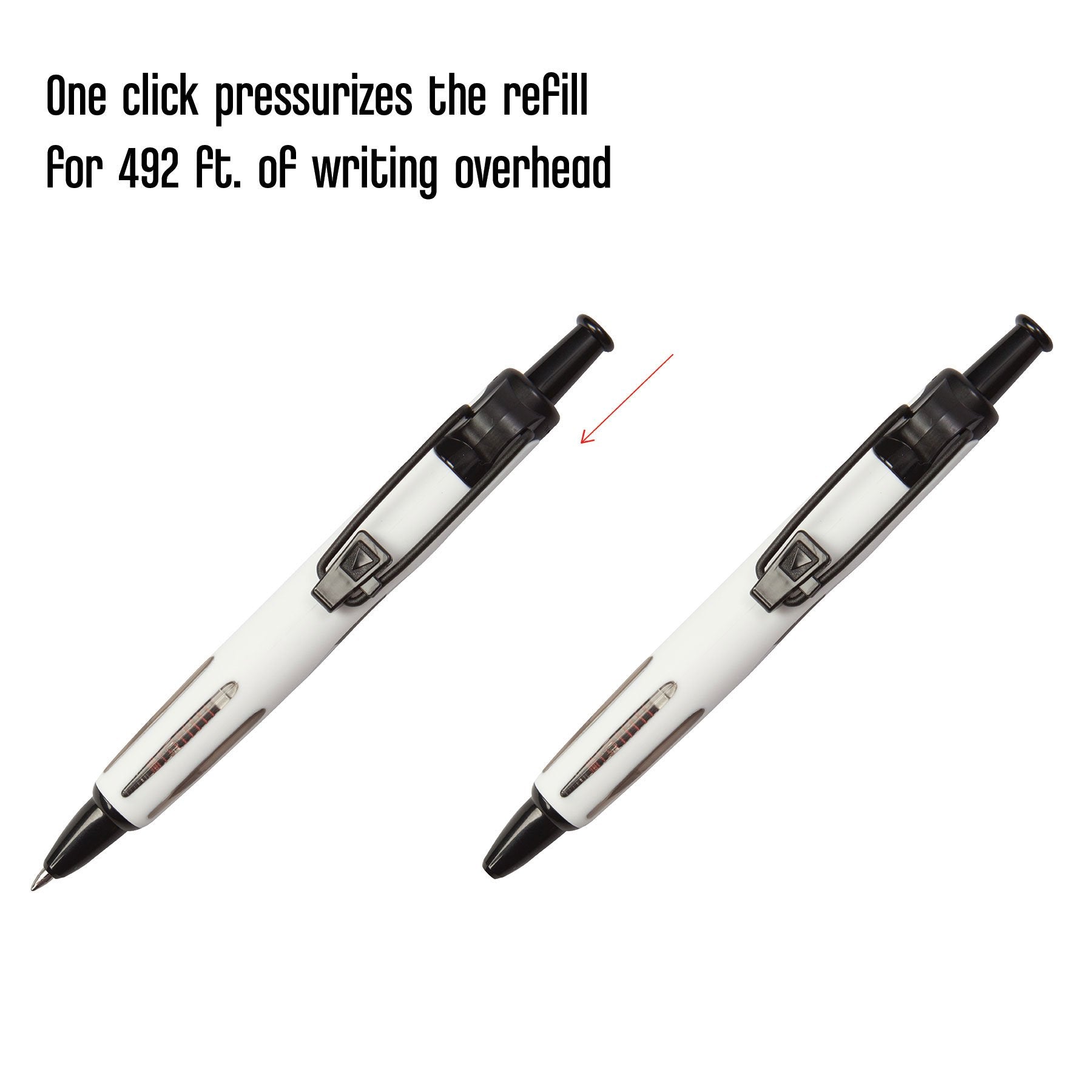 Tombow 56068 AirPress Ballpoint Pen, White, 1-Pack. Pressurized Pen Easily Writes Overhead and on Wet Paper