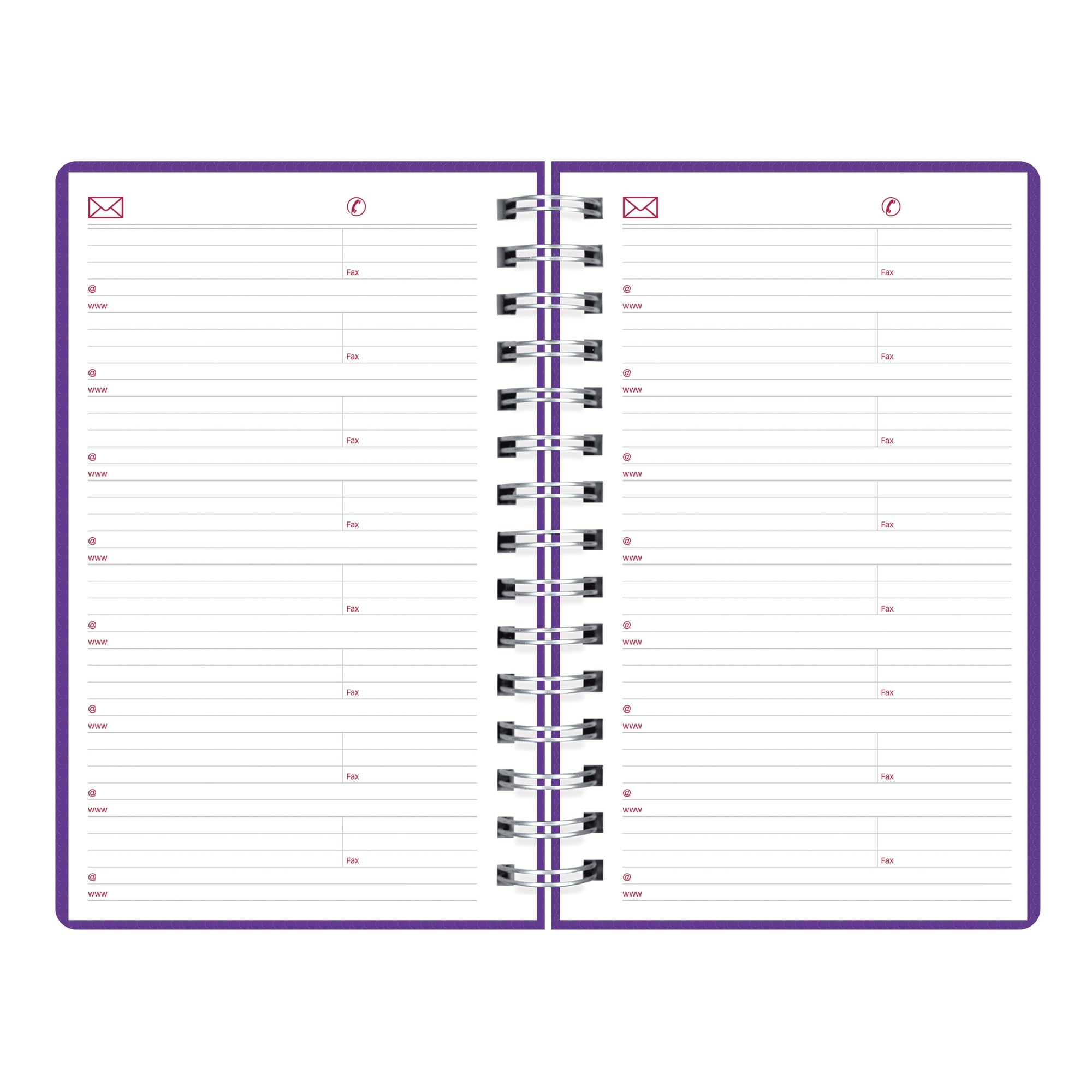 Brownline 2024 DuraFlex Daily/Monthly Planner, Appointment Book, 12 Months, January to December, Twin-Wire Binding, 8" x 5", Purple (CB634V.PUR-24)