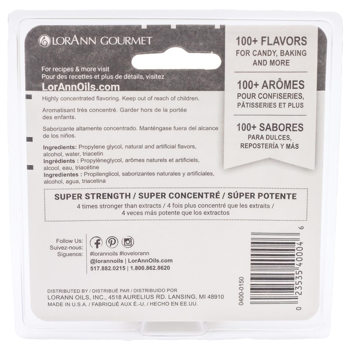 LorAnn Oils Super Strength Flavoring - Used For Candy Making, Flavoring, Baking, Hard Candy, & Flavor Oils - Bold, Natural Flavors 4X Stronger Than Extracts - Pina Colada, Pack of 2, 0.125 fl oz