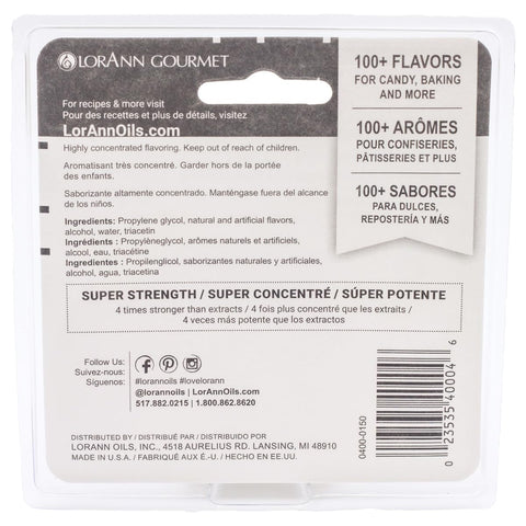 LorAnn Oils Super Strength Flavoring - Used For Candy Making, Flavoring, Baking, Hard Candy, & Flavor Oils - Bold, Natural Flavors 4X Stronger Than Extracts - Pina Colada, Pack of 2, 0.125 fl oz