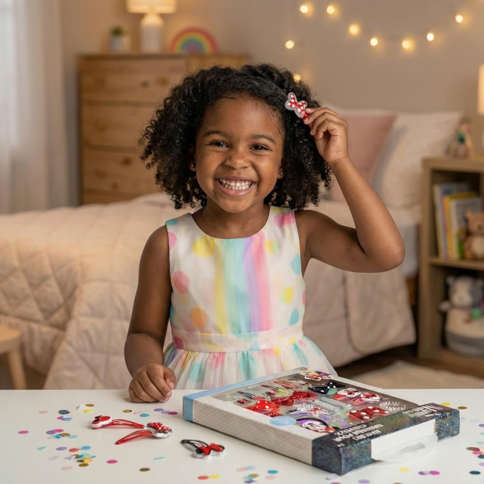 Disney Minnie Mouse Hair Accessories Set for Kids, Perfect for Parties, Sleepovers and Makeovers, Ages 3+, By Townley Girl