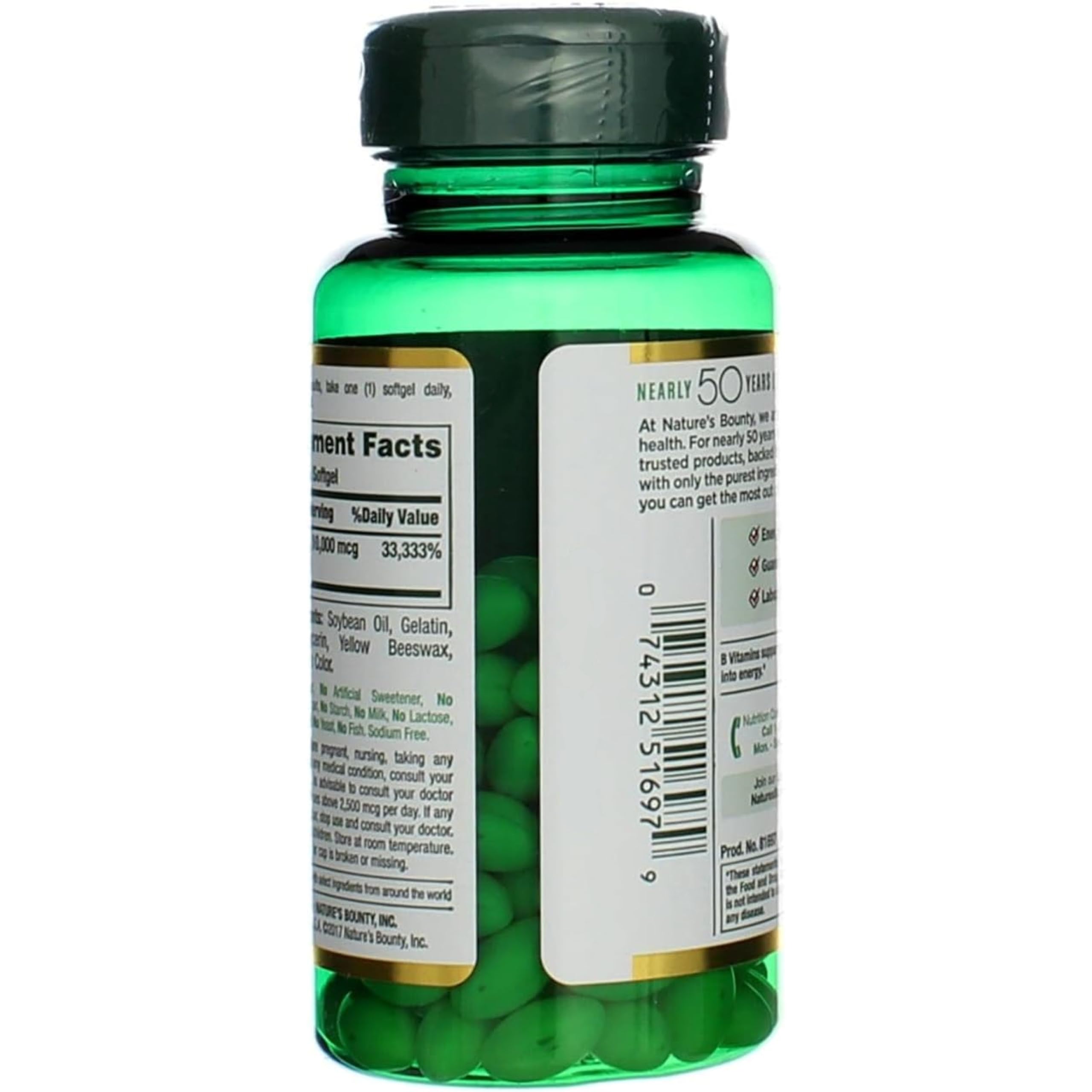 Nature's Bounty Biotin 10000 mcg Ultra Strength - 120 Softgels, Pack of 4