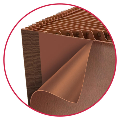 Smead TUFF Expanding File 21 Pockets, Alphabetic (A-Z), Flap and Cord Closure, Letter Size, Redrope (70318)