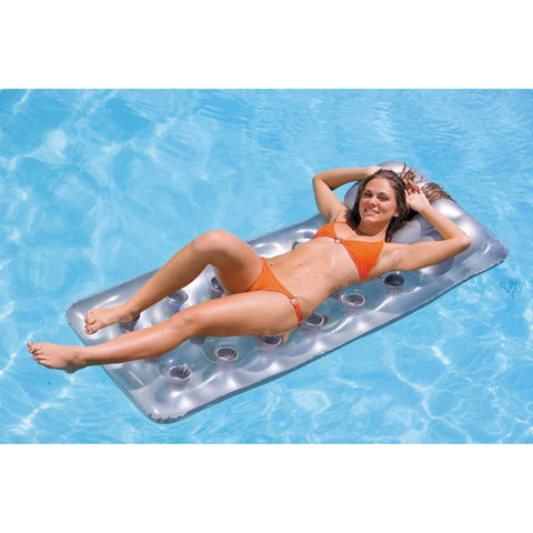 Intex 58894EP 18-Pocket French Mattress Suntanner Pool Lounger Float w/Headrest