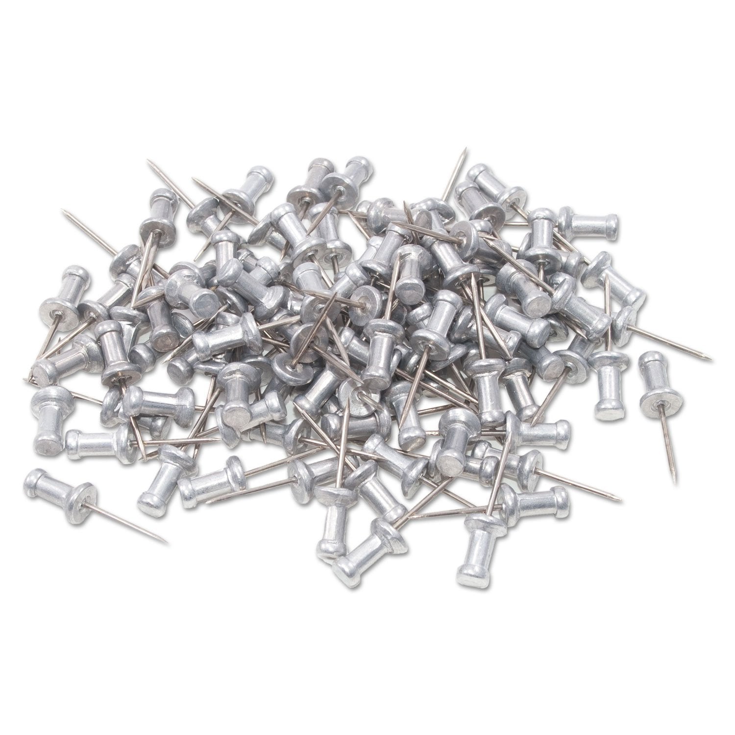GEM CPAL5 Aluminum Head Push Pins, Aluminum, Silver, 5/8-Inch, 100/Box