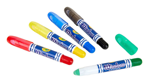 Crayola Washable Window Crayons, Glass and Window Art Supplies, Assorted Colors, 5 Count, Gift for Boys & Girls