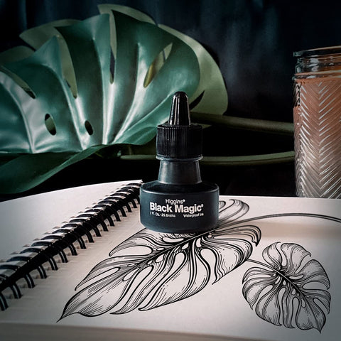 Higgins Black Magic Pigmented Drawing Ink, 1 Ounce Bottle (44011)