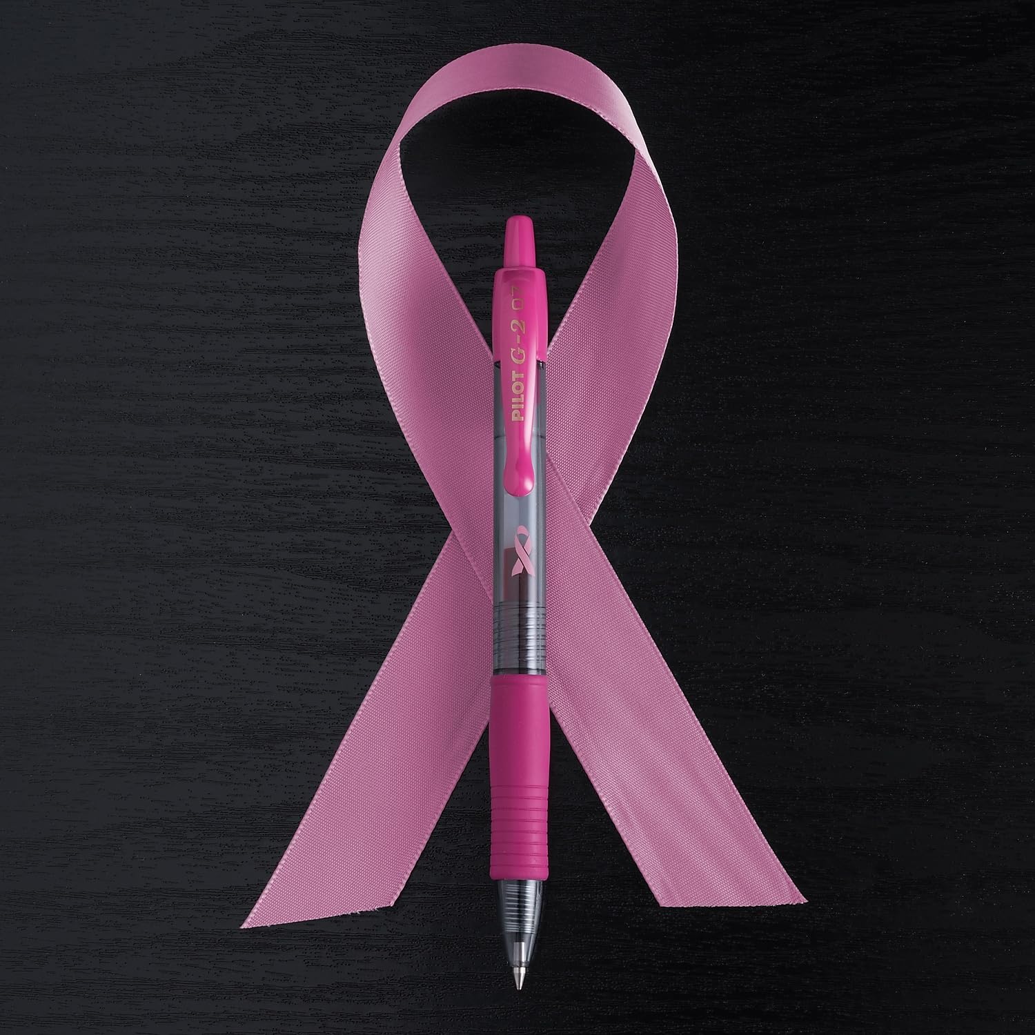 Pilot, G2 Pink Ribbon Premium Gel Roller Pens, Fine Point 0.7 mm, Pink, Pack of 2
