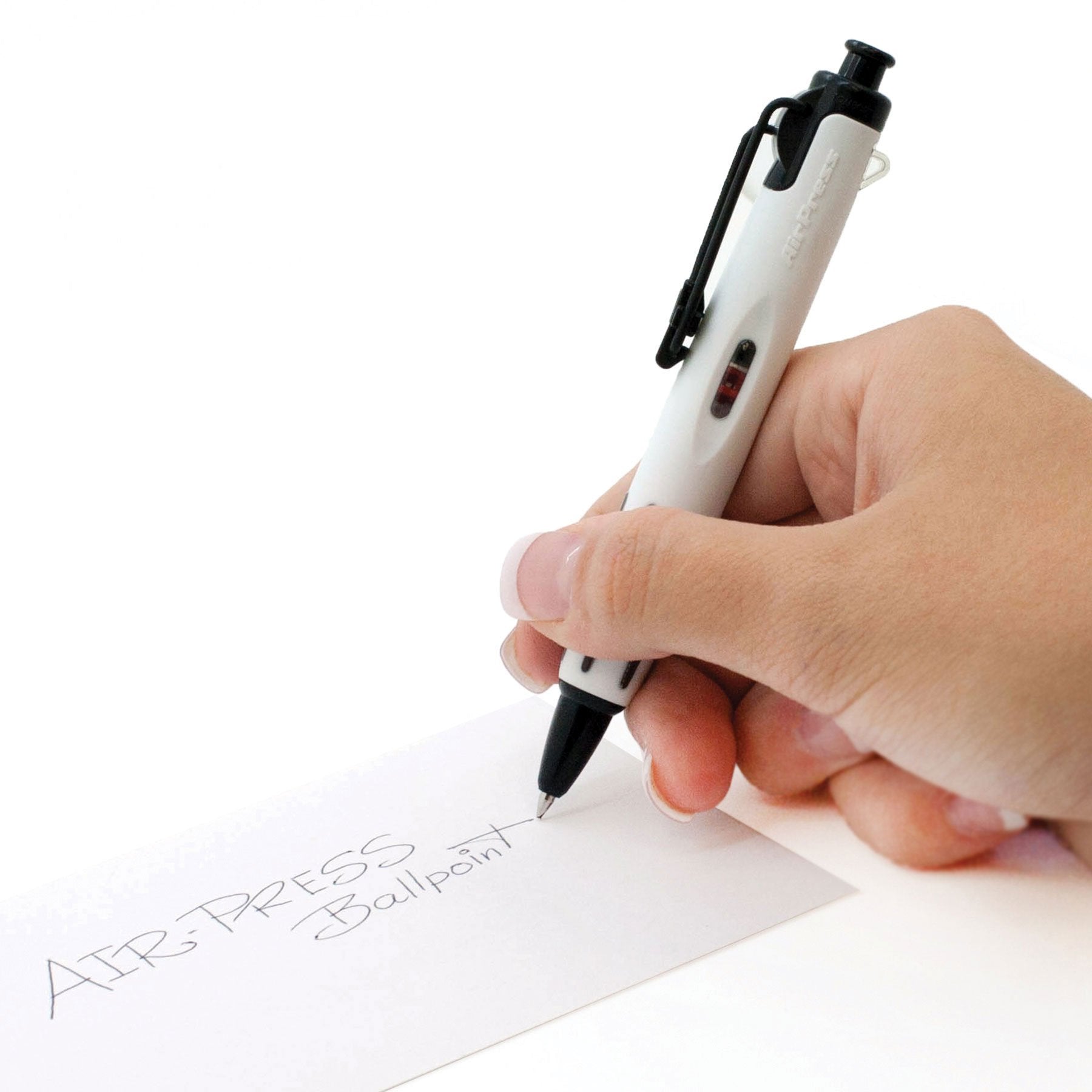 Tombow 56068 AirPress Ballpoint Pen, White, 1-Pack. Pressurized Pen Easily Writes Overhead and on Wet Paper