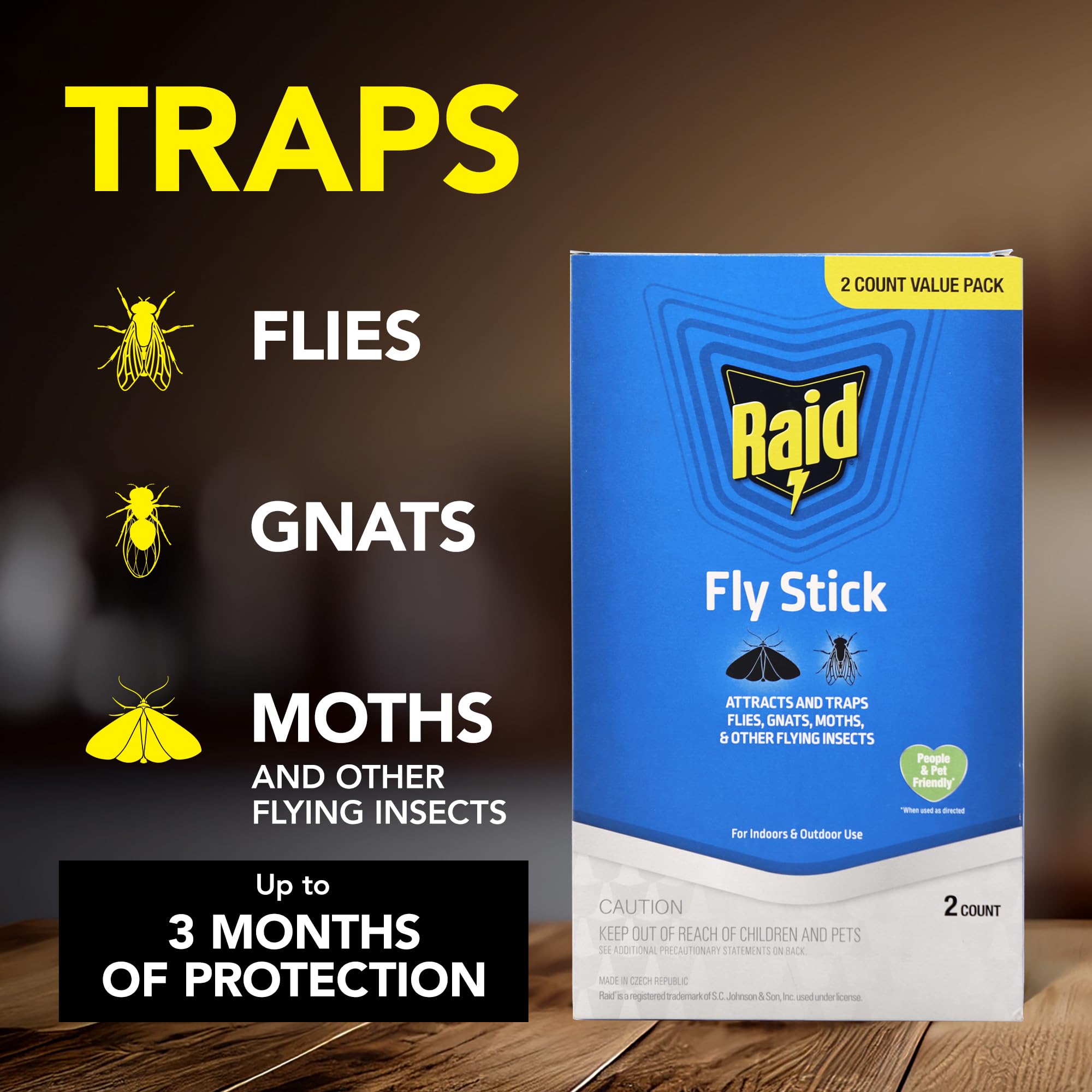 Raid Jumbo Fly Sticks with Metallic Lure (2 Pack)
