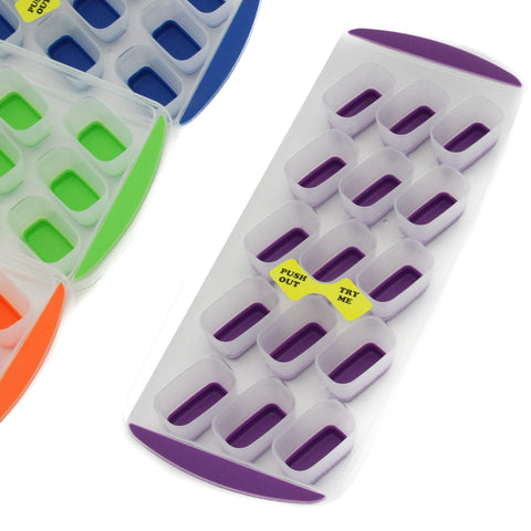 Chef Craft Classic Push Out Ice Cube Tray, 11.5 inches in length yields 15 cubes, Color May Vary