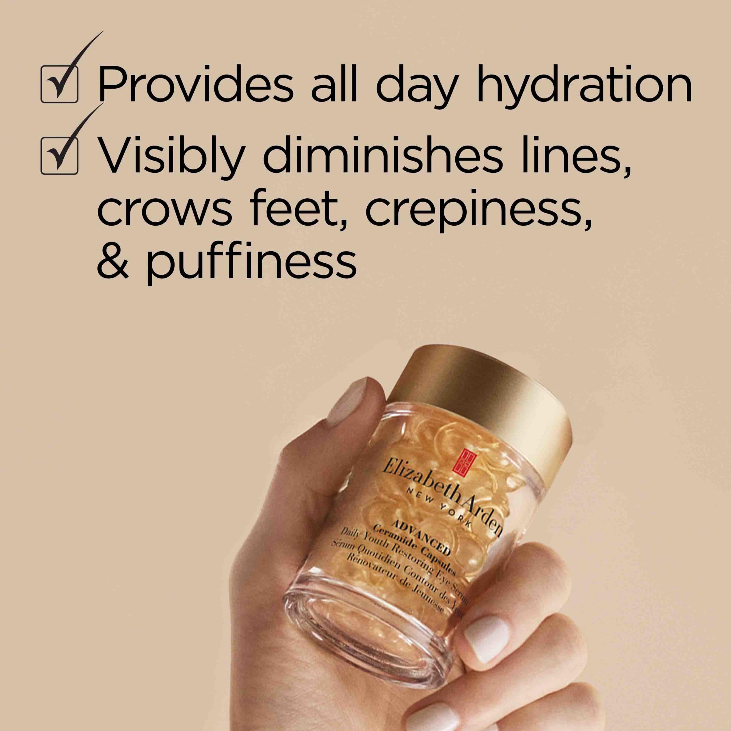 Elizabeth Arden Advanced Ceramide Eye Serum Capsules, Youth Restoring Daily Skin Care, 60 Count