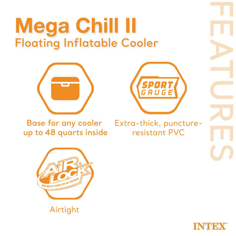 Intex 58821EP Inflatable Mega Chill II 72 Can Beverage Cooler Float w/Lid