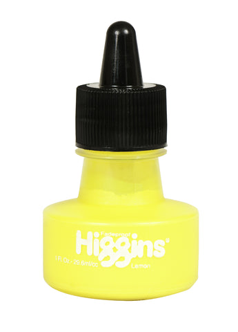 Higgins Pigmented Drawing Ink, Lemon, 1 Ounce Bottle (44625)