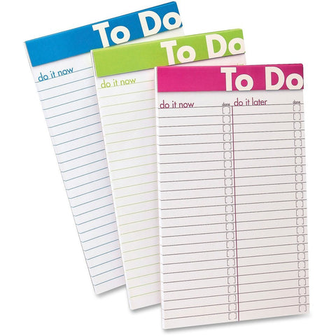 to Do List Notepad, 5"x8", 50Shts, Color Rld, 6/PK, AST, Sold as 1 Package