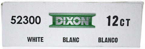 Dixon 52300 Lumber Crayons, 4 1/2 x 1/2, White, Dozen