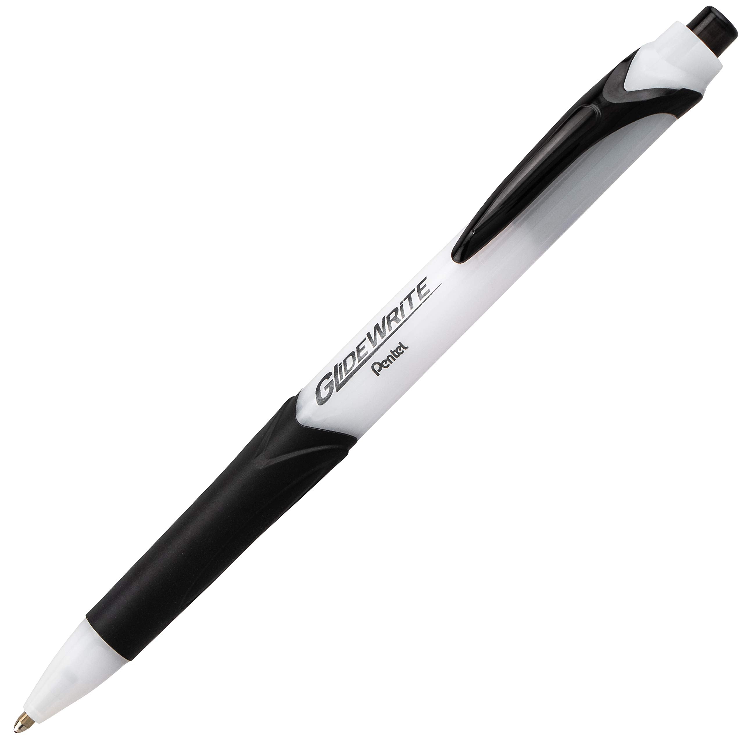Pentel GlideWrite Ballpoint Pen with TechniFlo Ink, (1.0mm) Medium Line, Black Ink, Pack of 6 (BX910BP6A)