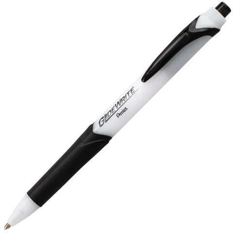 Pentel GlideWrite Ballpoint Pen with TechniFlo Ink, (1.0mm) Medium Line, Black Ink, Pack of 6 (BX910BP6A)