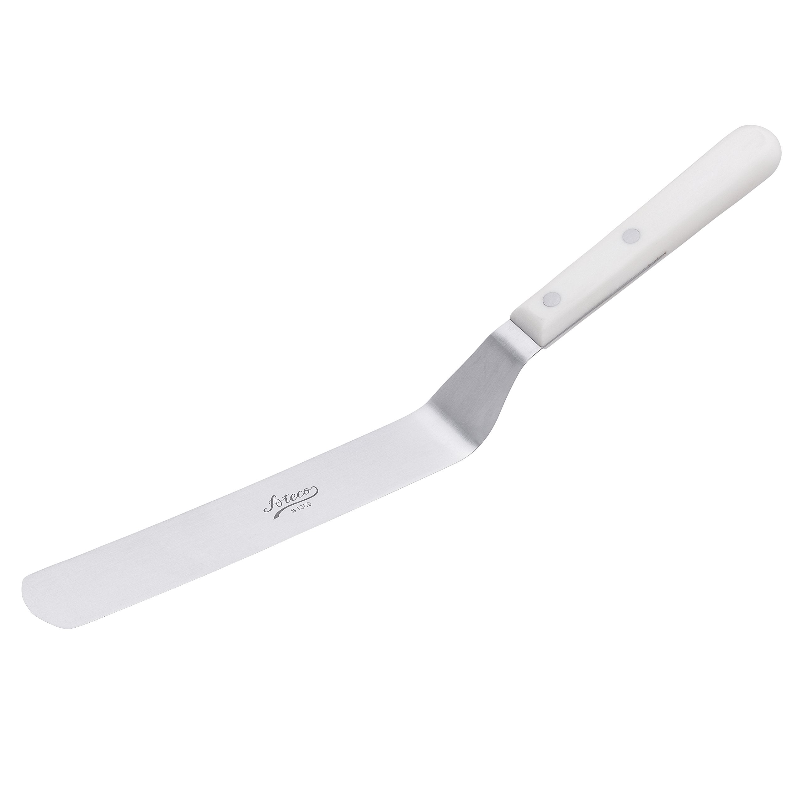 Ateco Offset Spatula with 9.75-Inch Stainless Steel Blade, Plastic Handle, Dishwasher Safe