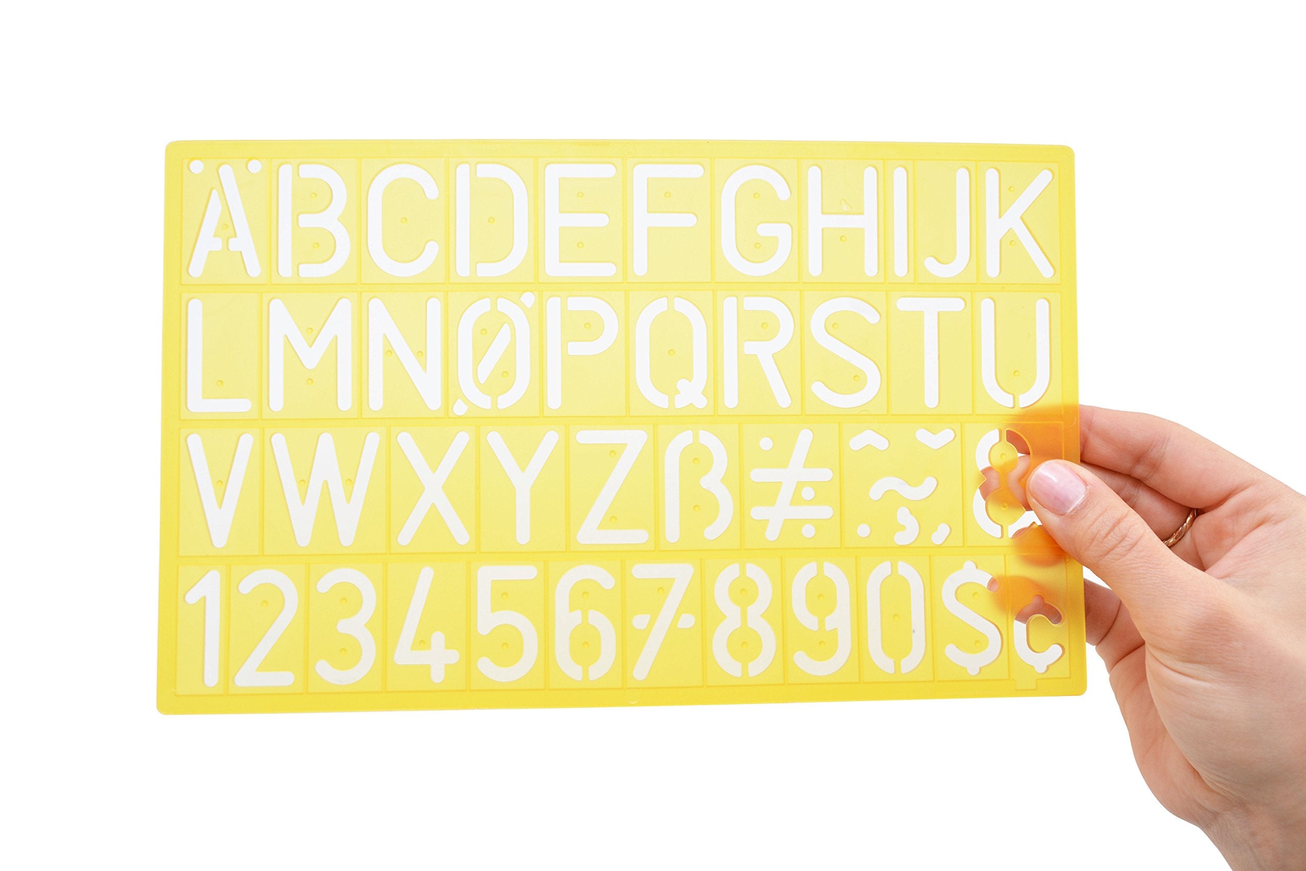 Westcott Lettercraft Plastic Lettering Guide Set, Color Varies, Set of 4 (02145)