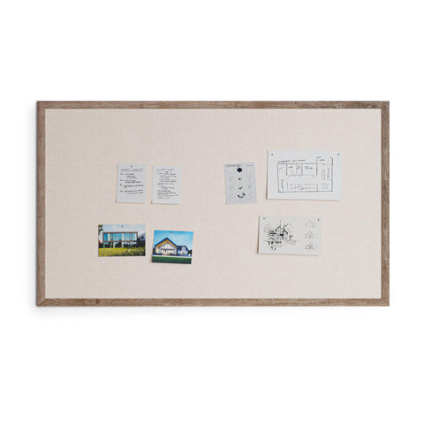 U Brands Linen Bulletin Board, 48" x 72", Rustic Wood Style Frame, Industrial Grade Pinning Surface