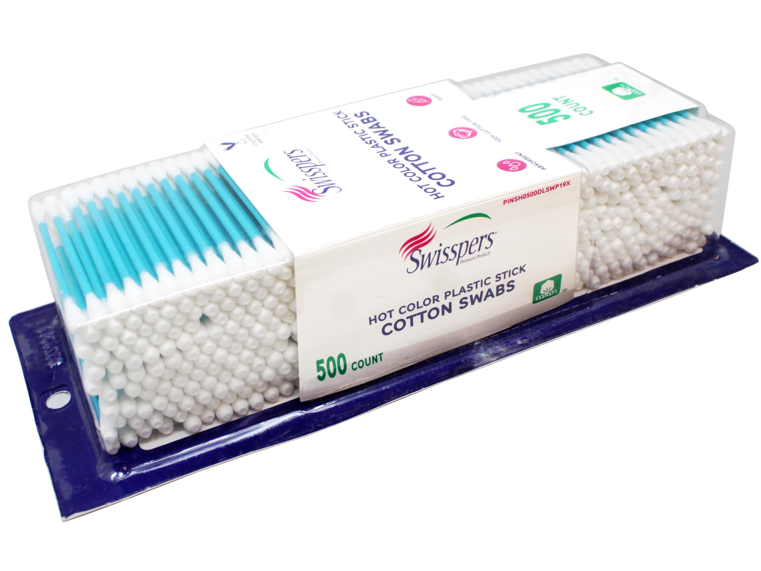 Swisspers Hot Colored Swab-500 ct (Color May Vary)