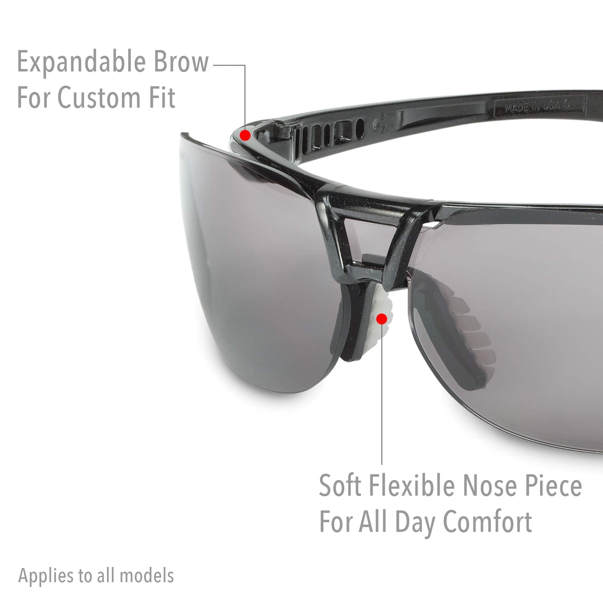 Honeywell Uvex by Protégé Safety Glasses, Metallic Black Frame with SCT-Reflect 50 Lens & Ultra-Dura Anti-Scratch Hardcoat (S4202)