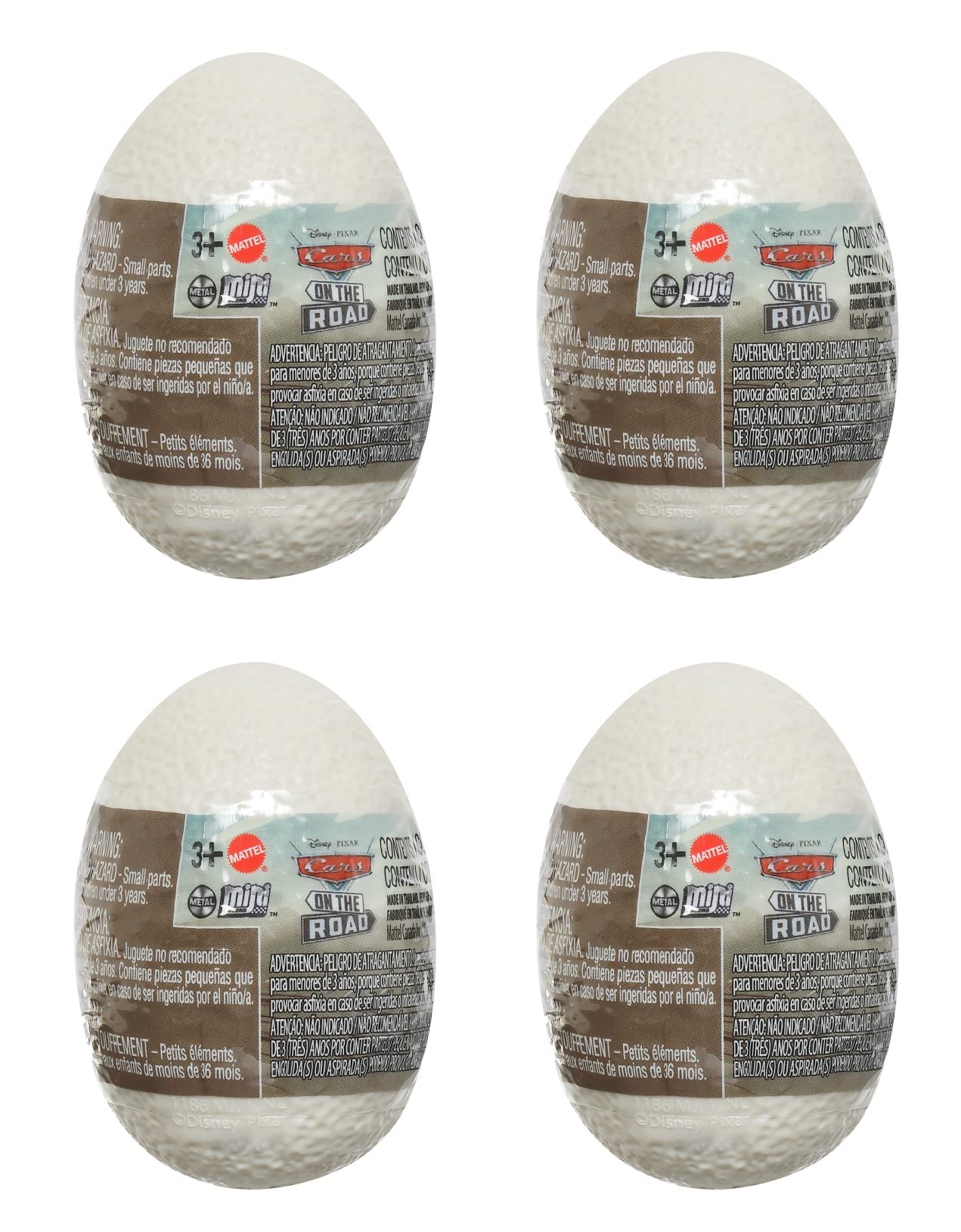 Disney Cars On The Road Mini Racers Mystery Dino Egg Cruisers, Set of 4
