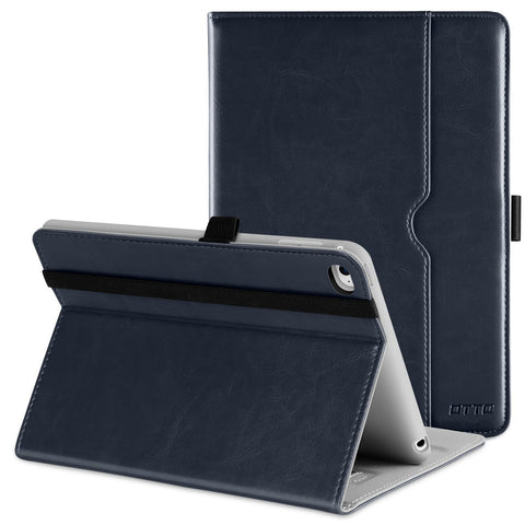 DTTO for iPad Mini 4 Case, Premium Leather Folio Stand Cover Case with Multi-Angle Viewing and Auto Wake-Sleep Function, Front Pocket for iPad Mini 4 - Blue