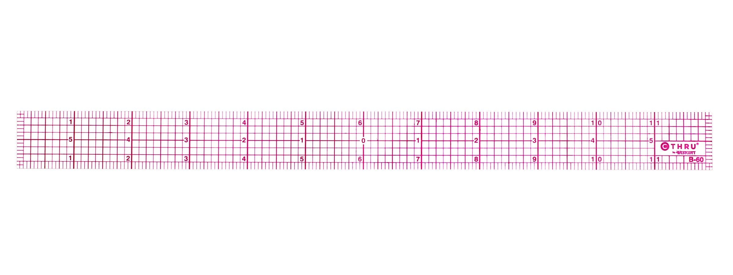 Westcott 8ths 12-Inch Beveled Transparent Ruler (B-60)