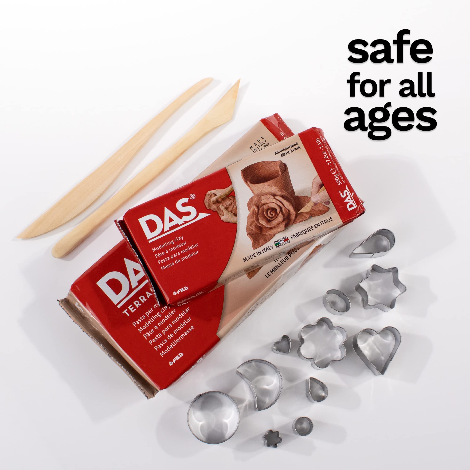 DAS Air-Hardening Modeling Clay, Block, Terra Cotta Color (387100), 1.1 Pound (1-Pack)