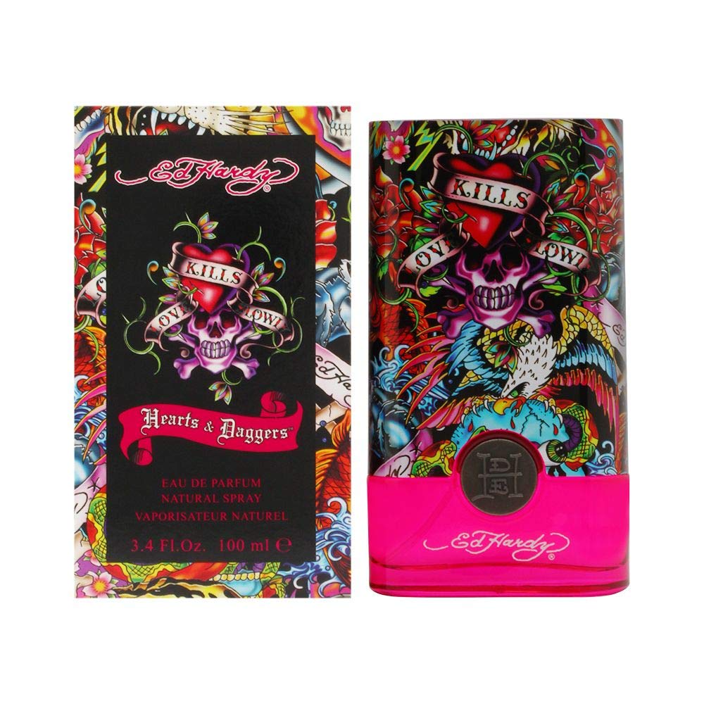 Christian Audigier Hardy Hearts & Daggers Eau De Parfum Spray for Women, 3.4 Ounce