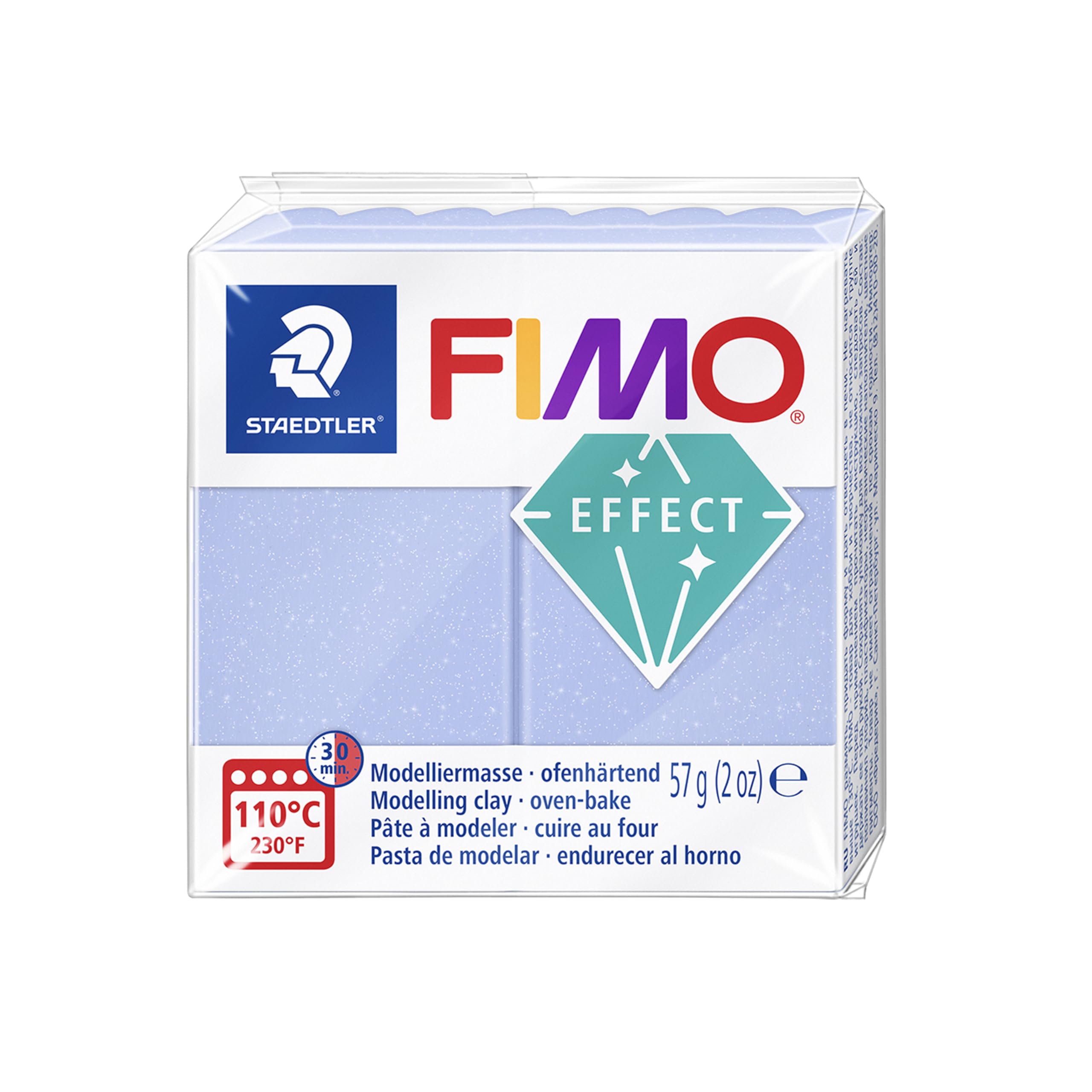 Staedtler FIMO Effects Polymer Clay - -Oven Bake Clay for Jewelry, Sculpting, Agate Blue Gem 8020-386