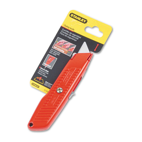 STANLEY Utility Knife, Interlock Safety, Self-Retracting, Round Point Blade (10-189C),Alloy Steel
